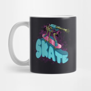 Skater Skull Skateboarding Comic Zombie Mug